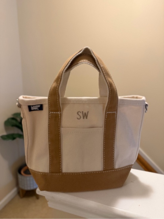 Lands' End Handbags - Lands End Tote Bag with Tan Trim - Monogrammed SW